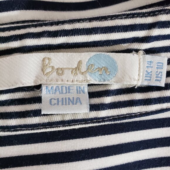 Boden Nautical Top Size MEDIUM US 10 Stripes 3/4-Sleeve Ponte Pullover - Picture 5 of 8